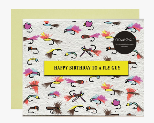 Seed Paper Plantable Greeting Card - Happy Birthday To A Fly Guy