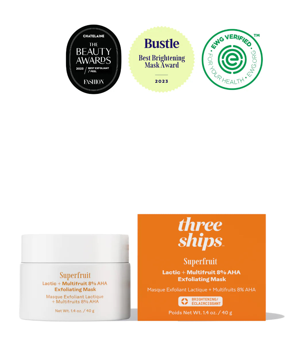 Three Ships Superfruit Lactic + Multifruit 8% AHA Exfoliating Mask