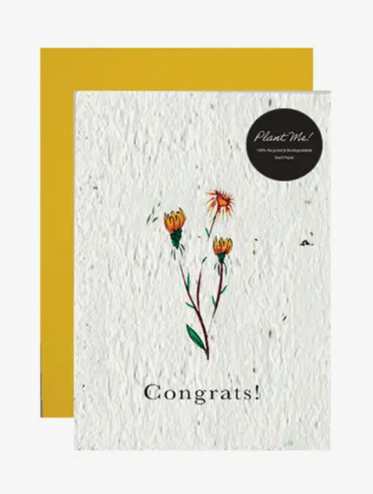 Seed Paper Plantable Greeting Card - Congrats!