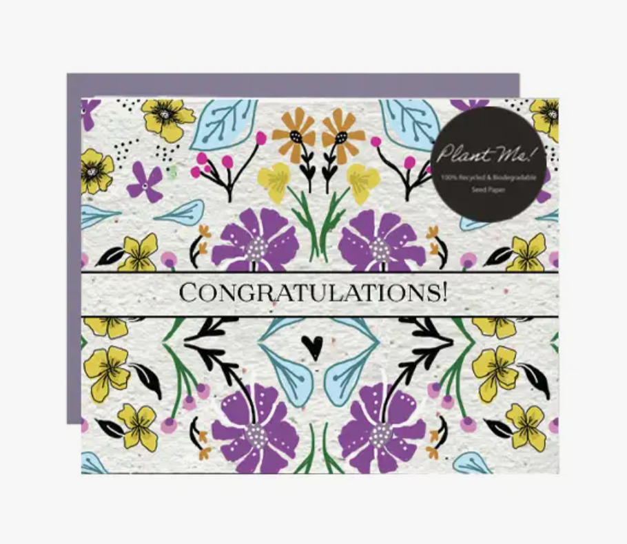 Seed Paper Plantable Greeting Card - Congratulations Garden