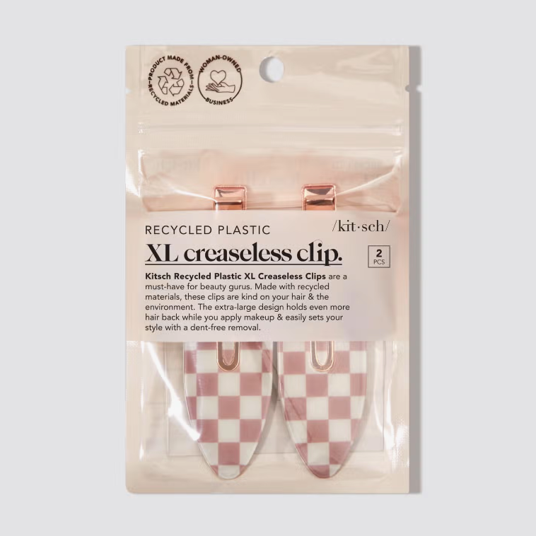 Kitsch Recycled Plastic Xl Creaseless Clips 2pc Set - Terracotta