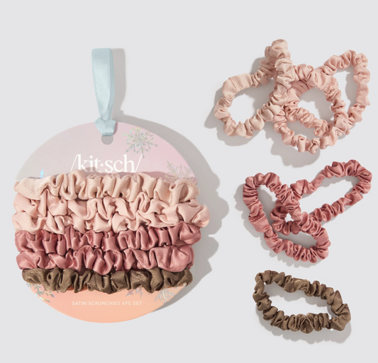 Kitsch Holiday Ultra Petite Scrunchies 6 Pc Set - Terracotta