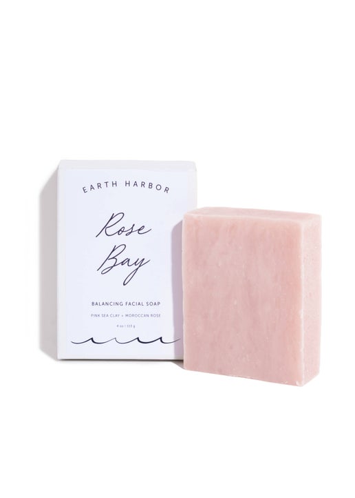 Earth Harbor Rose Bay Facial Soap: Pink Sea Clay + Rose